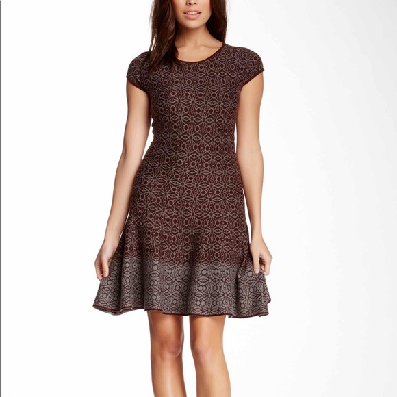 Max Studio Dresses & Skirts - Max Studio Skater Sweater Dress HEATHER BORDEAUX